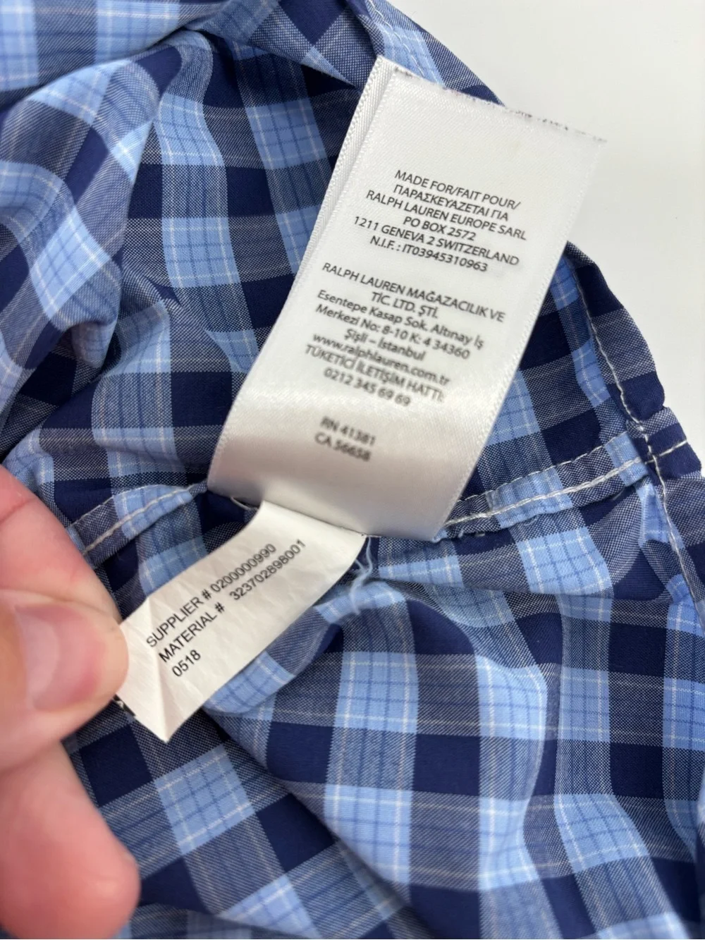 Polo Ralph Lauren Performance Boys XL 18-20 Button Down Shirt Blue Plaid Gingham